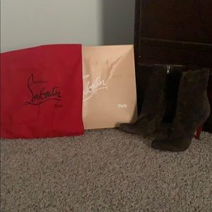 Christian Louboutin heeled brown suede boots